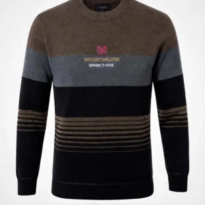 Men's Premium Multi-Tone Striped Knit Sweater – Sophisticated Winter Casuals