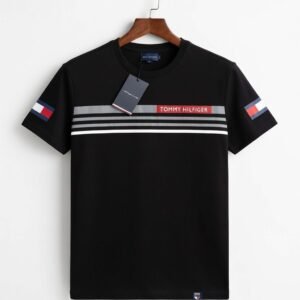 Men's Premium Tommy Hilfiger Graphic T-Shirt – Classic Black Heritage Edition